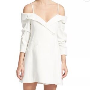 Cinq à Sept Off-Shoulder White Mini Dress